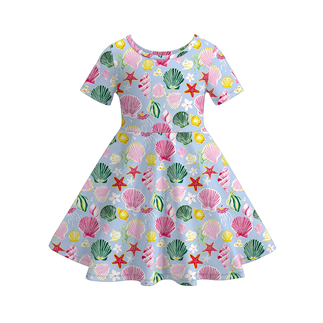 (Pre Order+Prepack Zone)Girls Summer Seaside Print Dress