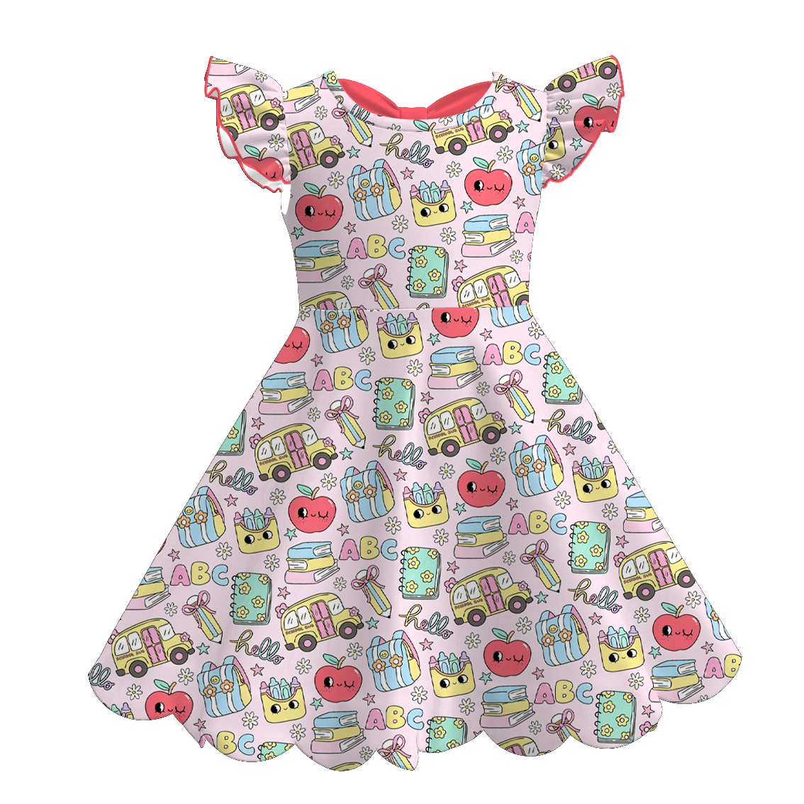 (Pre Order+Prepack Zone)Girls Summer Back To School Print Dress