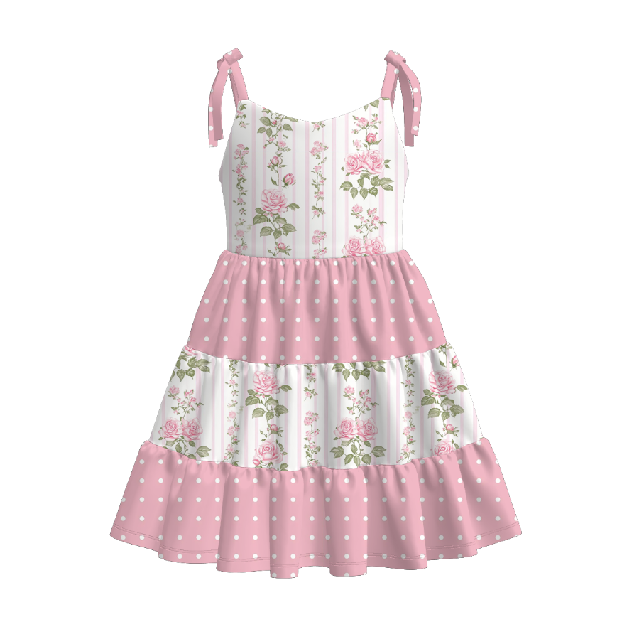 (Pre Order+Prepack Zone)Girls Summer Floral&Fruit Print Slip Dress(Mix Size)