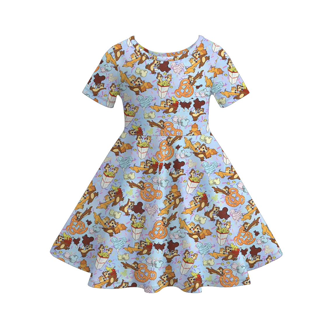 (Pre Order+Prepack Zone)Girls Fall Cartoon Print Dress&Outfit Set(Mix Size)