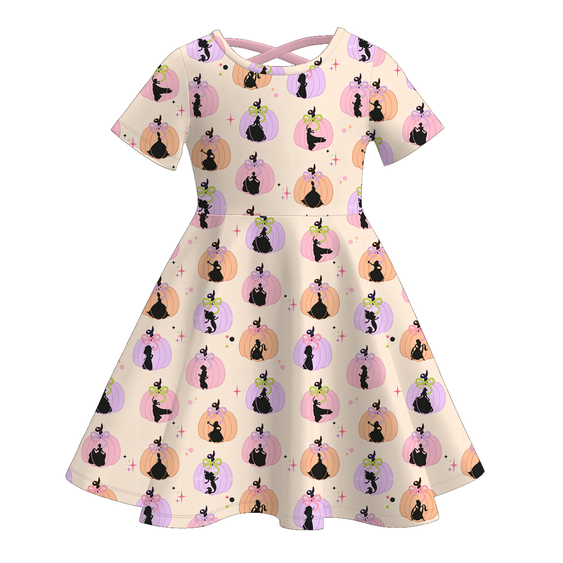 (Pre Order+Prepack Zone)Girls Halloween Cartoon Print Dress(Mix Size)