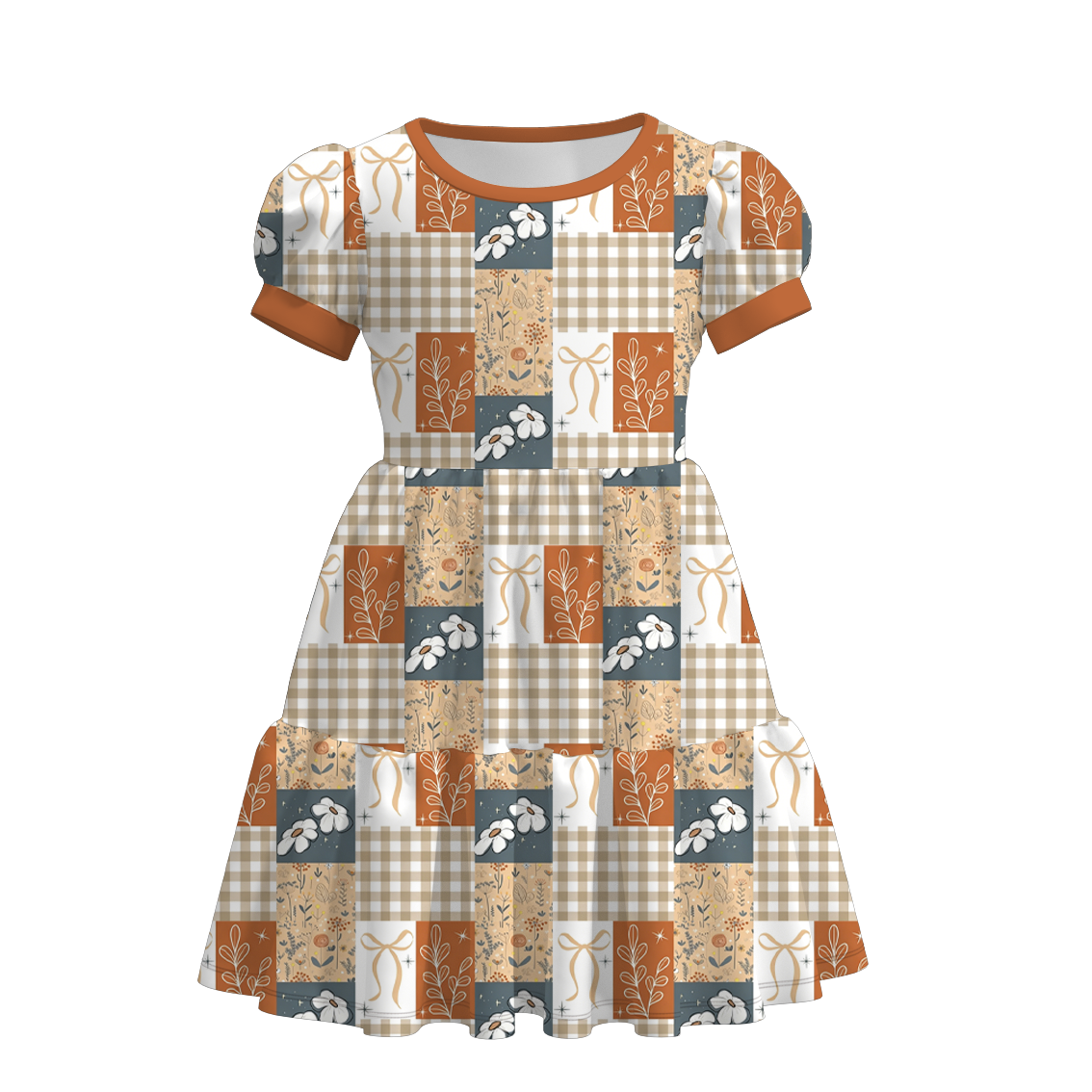 (Pre Order+Prepack Zone)Girls Fall Boots&Bow Print Dress&Outfit Set