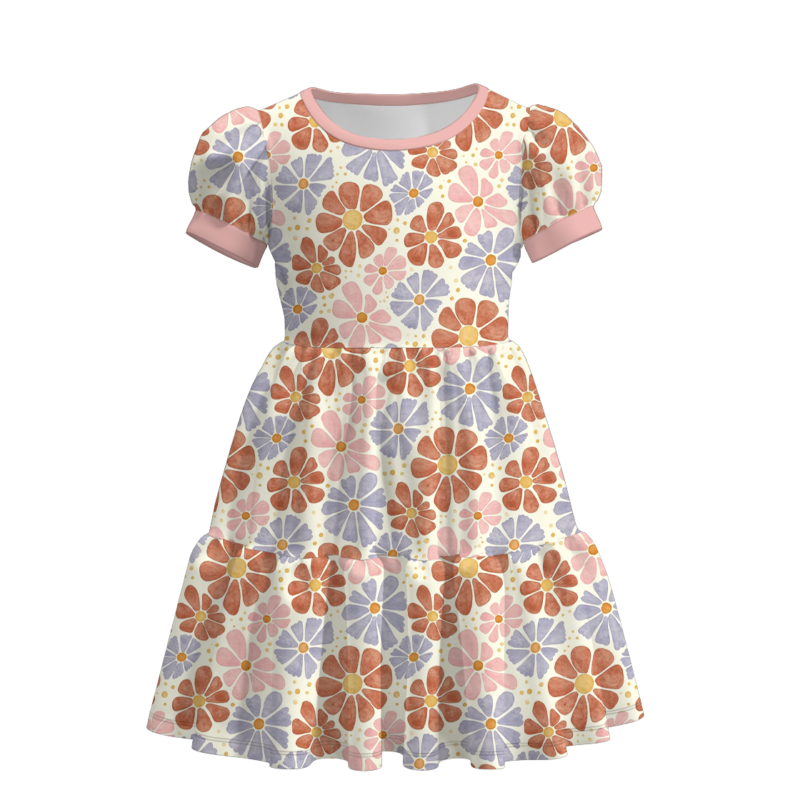(Pre Order+Prepack Zone)Girls Fall Floral&Goose Print Dress&Outfit Set