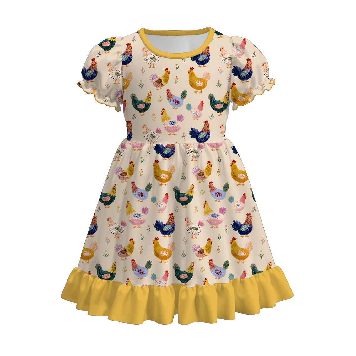 (Pre Order+Prepack Zone)Girls Fall Chick Print Dress&Outfit Set