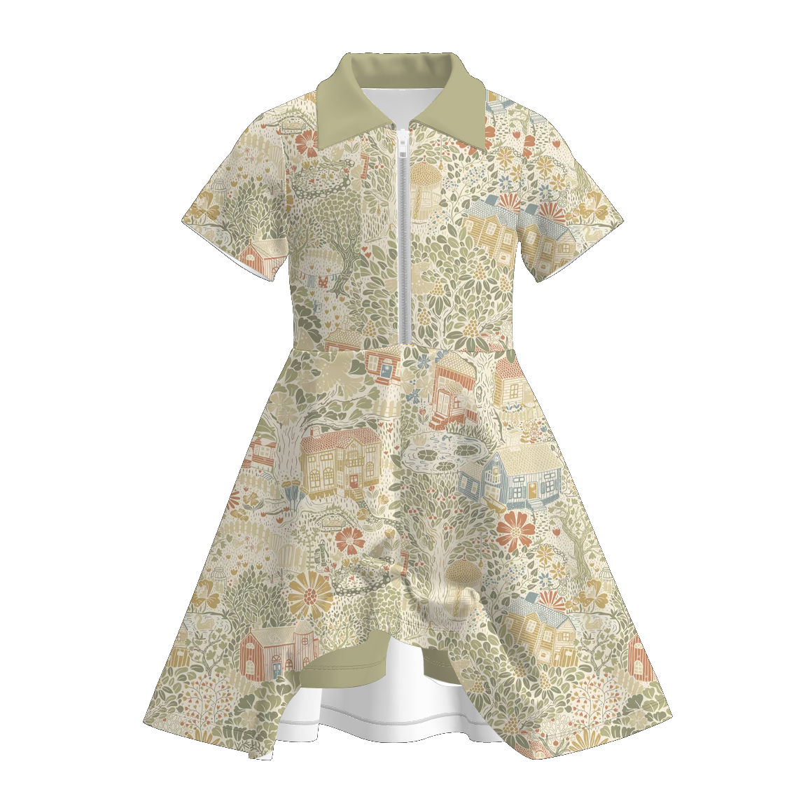 (Pre Order+Prepack Zone)Girls Fall Floral Print Skort Dress&Set