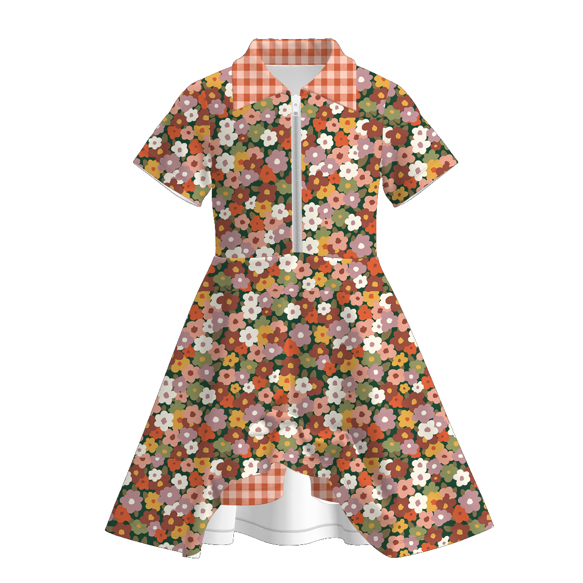 (Pre Order+Prepack Zone)Girls Fall Floral Print Skort Dress&Set
