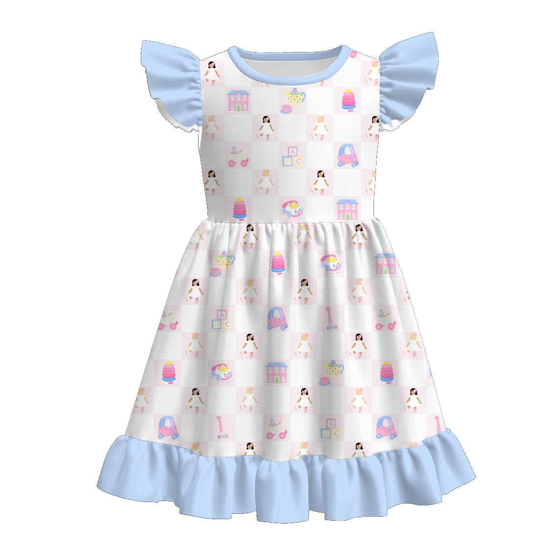 (Pre Order+Prepack Zone)Girls Fall Print Dress&Outfit Set