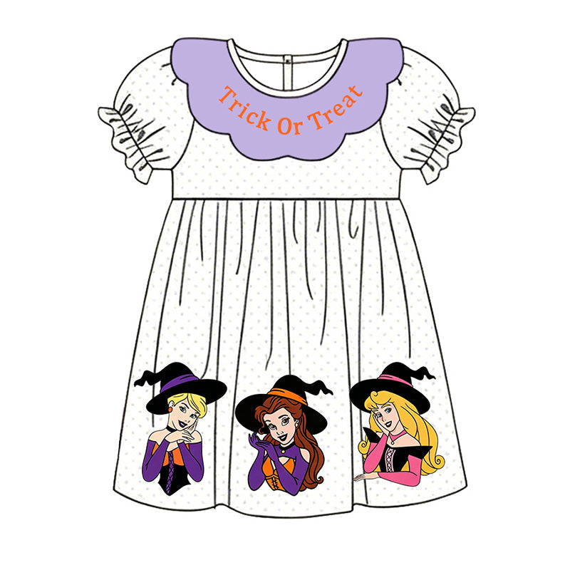 (Pre Order)Sisters Halloween Princess Applique Smocked Dress,Set&Romper