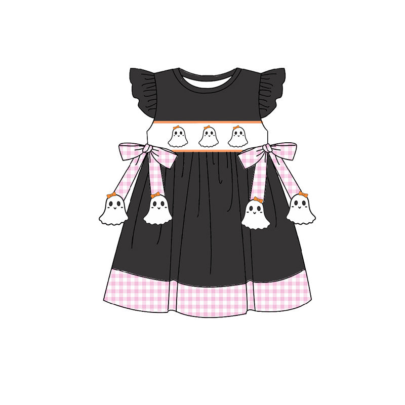 (Pre Order)Siblings Halloween Ghost Embroidery Smocked Dress,Set&Romper