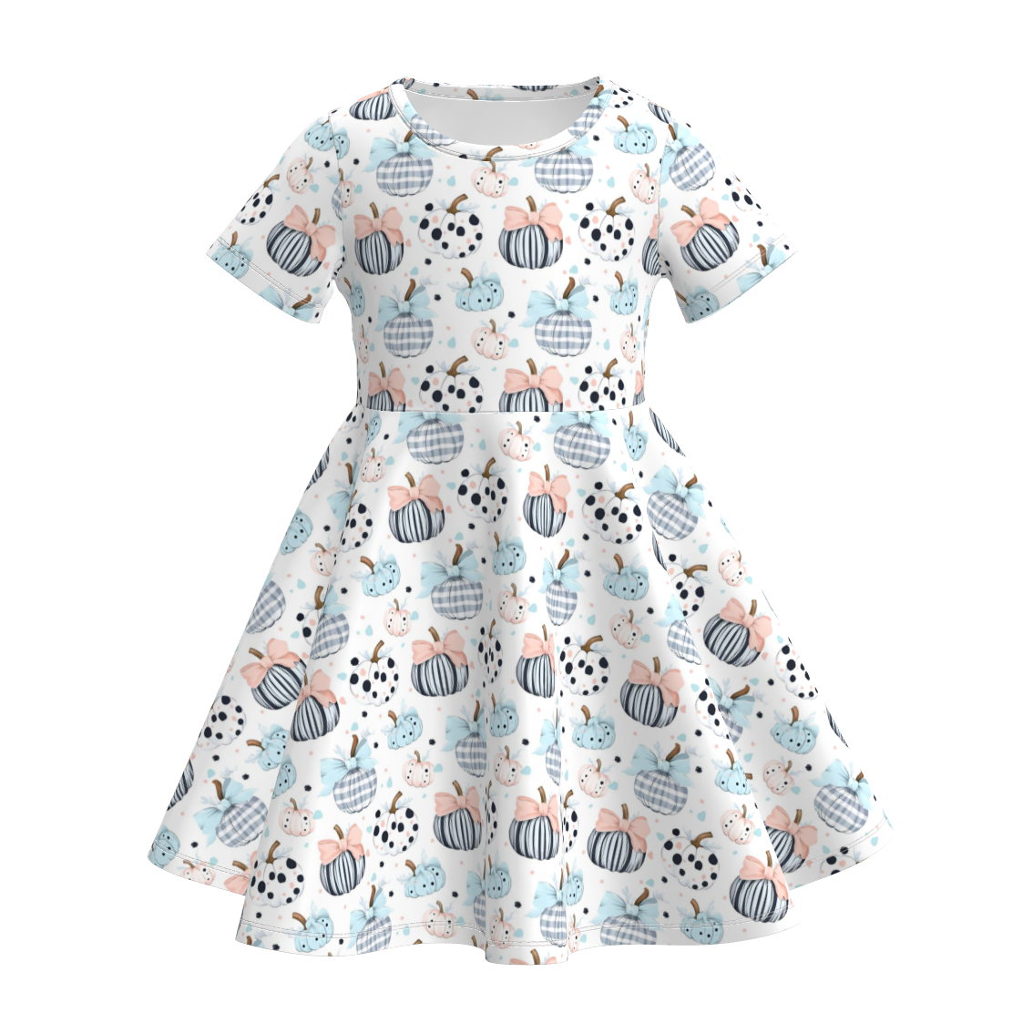 (Pre Order)Girls Halloween Pumpkin Print Dress