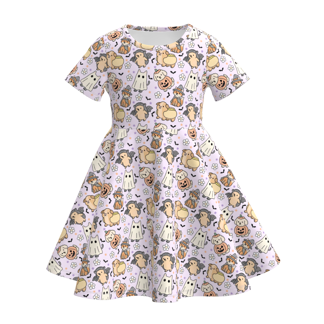 (Pre Order)Girls Halloween Print Dress