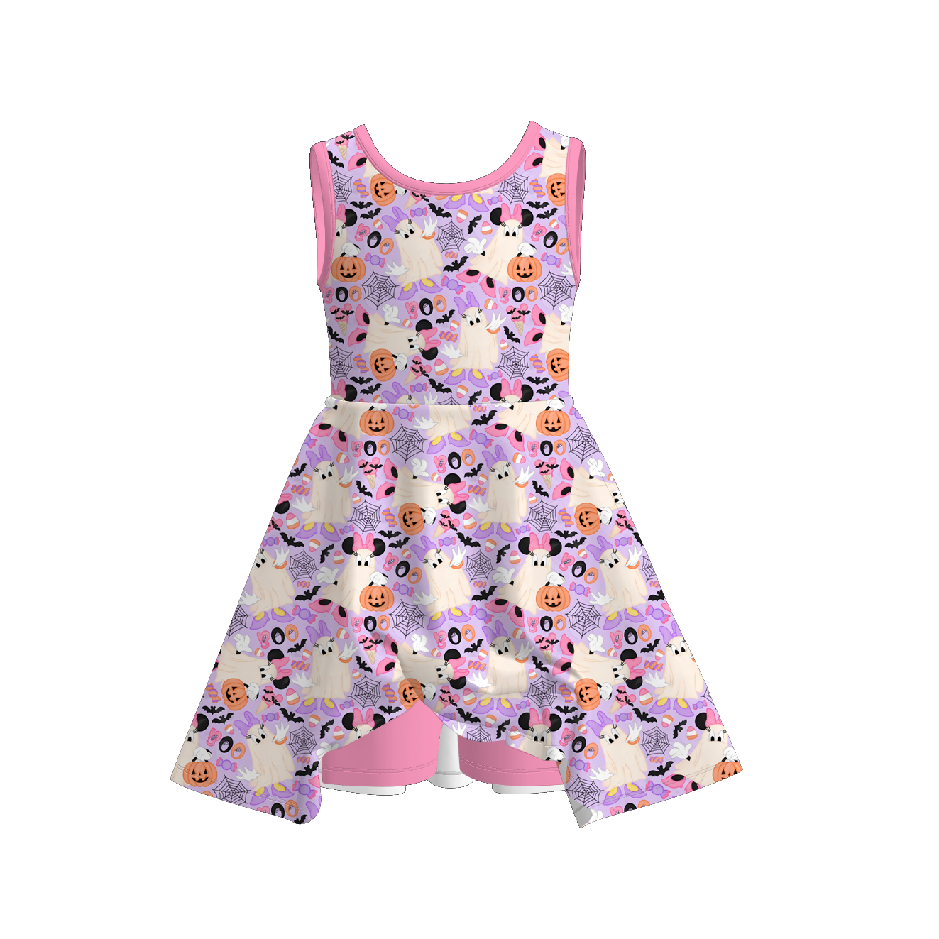 (Weekly Pre-Order)Girls Halloween Print Skort Dress&Set