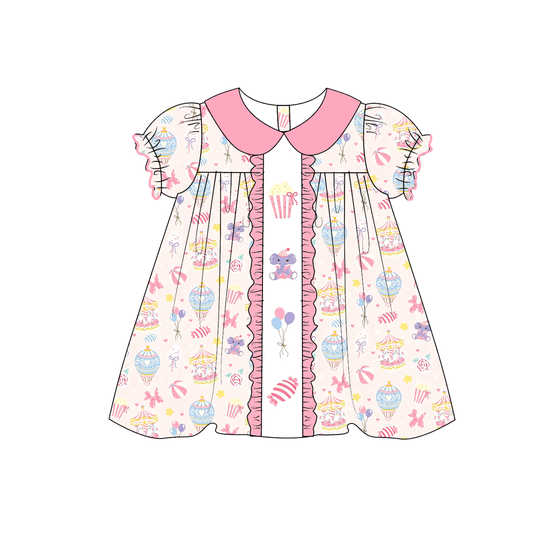 (Weekly Pre-Order)Siblings Amusement Park Embroidery Dress&Romper(Ends Wednesday)