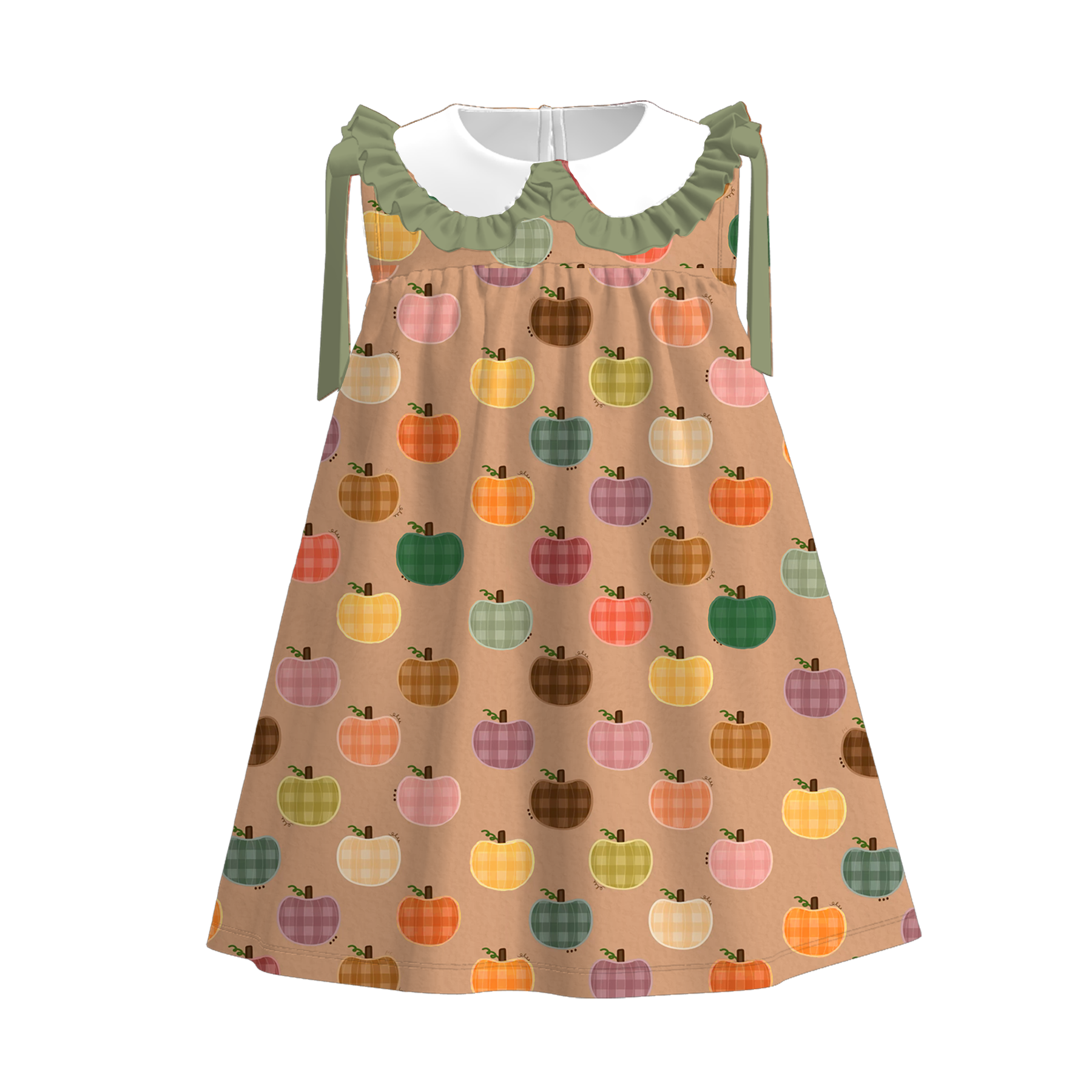 (Pre Order)Sisters Fall Pumpkin Print Dress&Romper