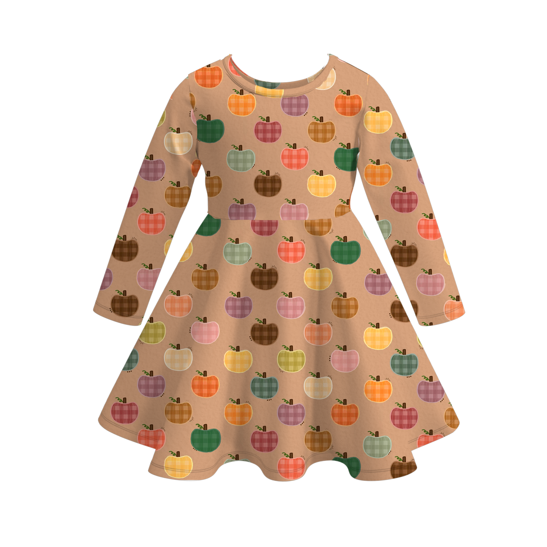 (Pre Order)Sisters Fall Pumpkin Print Dress&Romper