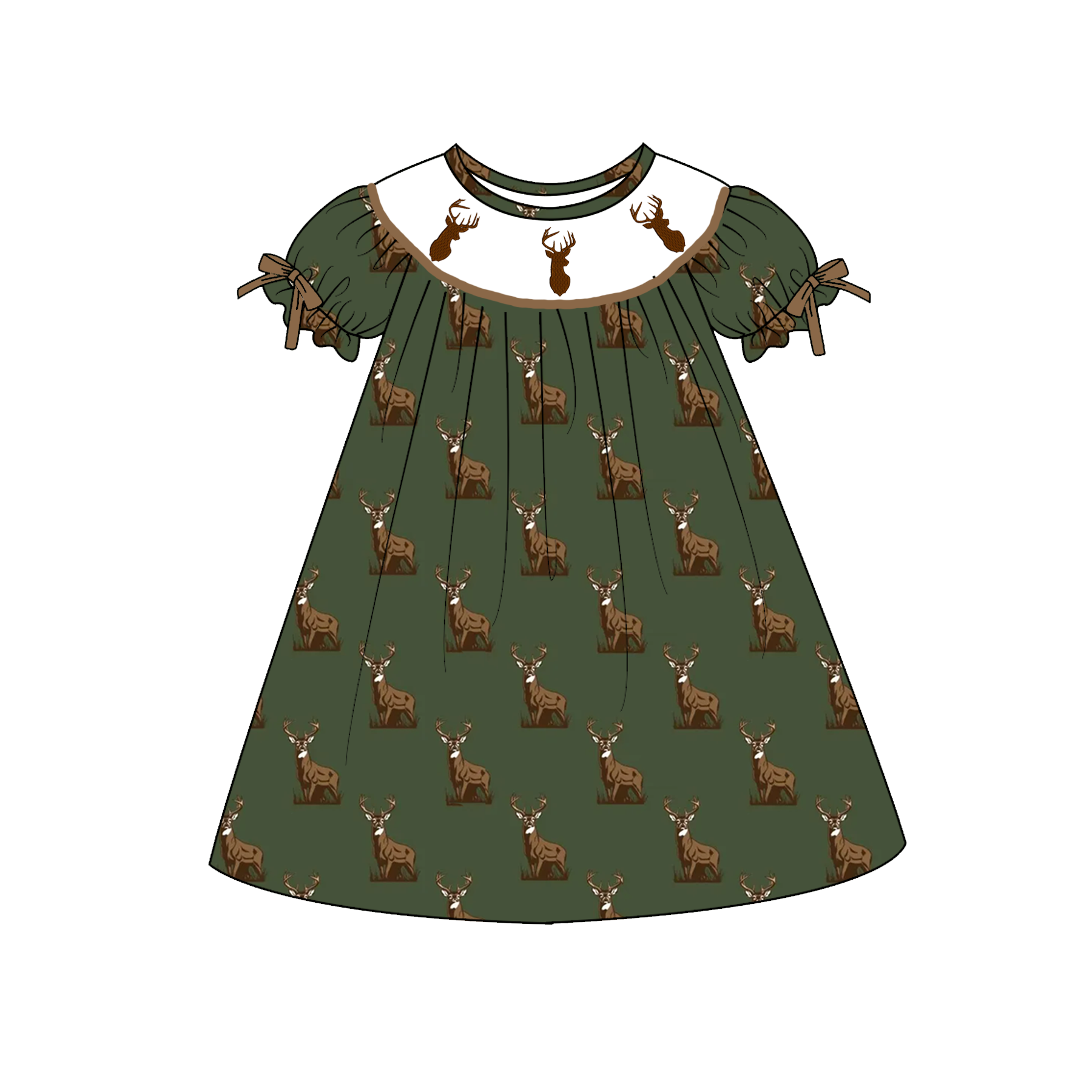 (Weekly Pre-Order)Siblings Elk Embroidery Smocked Dress,Set&Romper(Ends Wednesday)