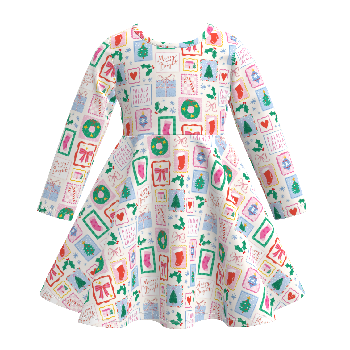 (Pre Order)Girls Christmas Print Dress