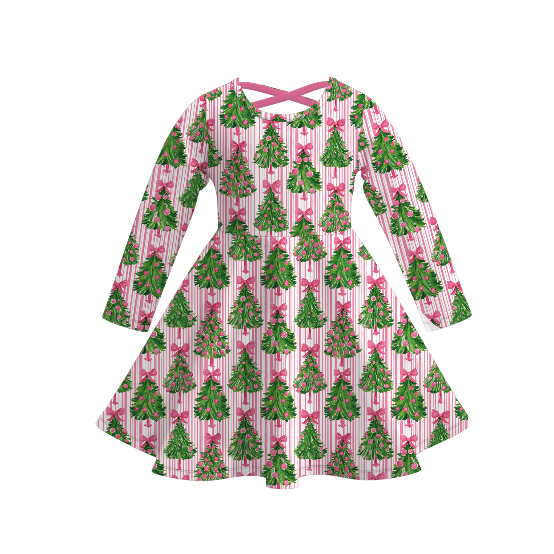 (Pre Order)Sisters Christmas Tree Print Dress&Jumpsuit
