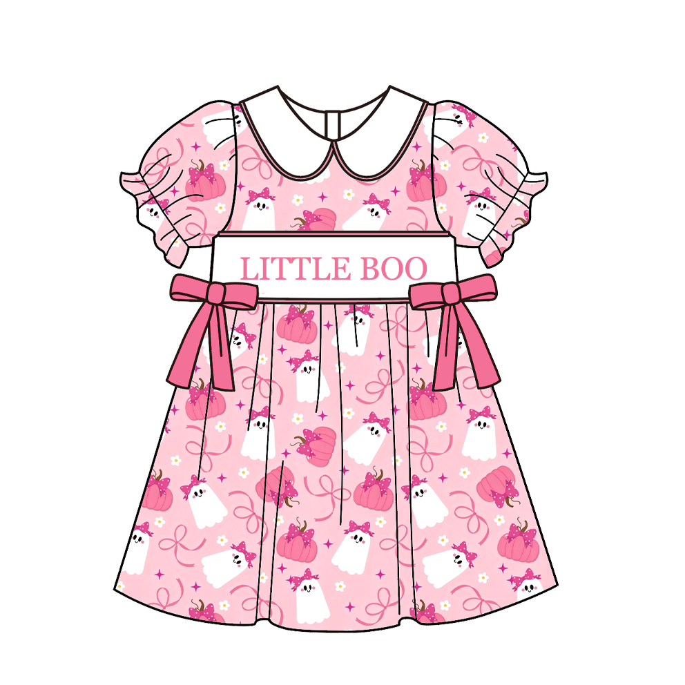 (Pre Order)Girls Halloween Embroidery Smocked Dress,Set&Romper