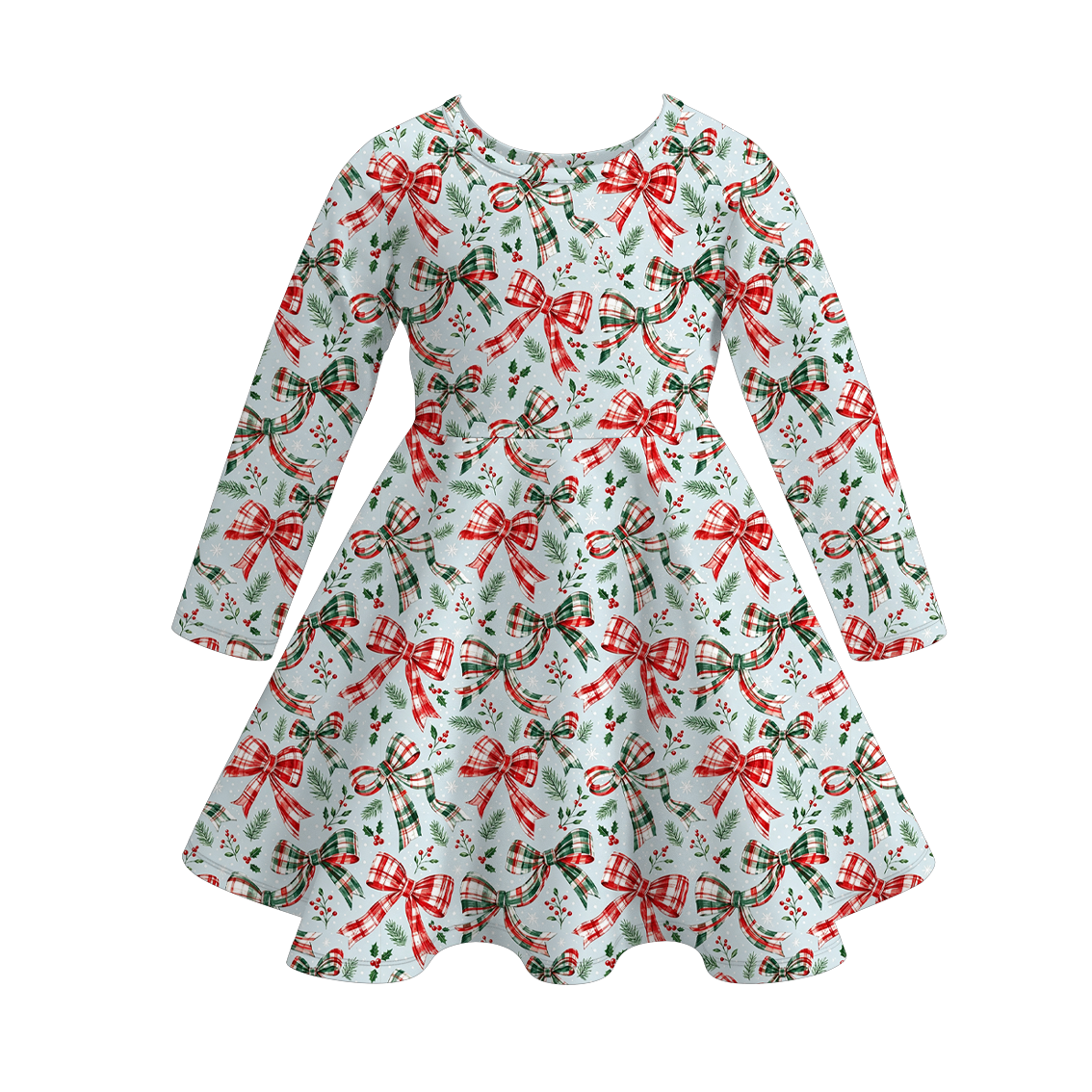 (Pre Order)Girls Christmas Print Dress
