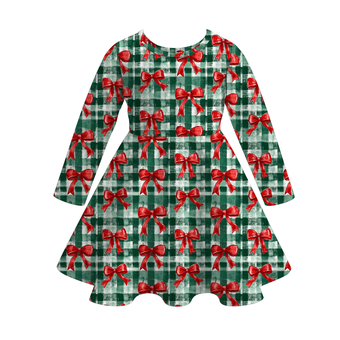 (Pre Order)Girls Christmas Print Dress