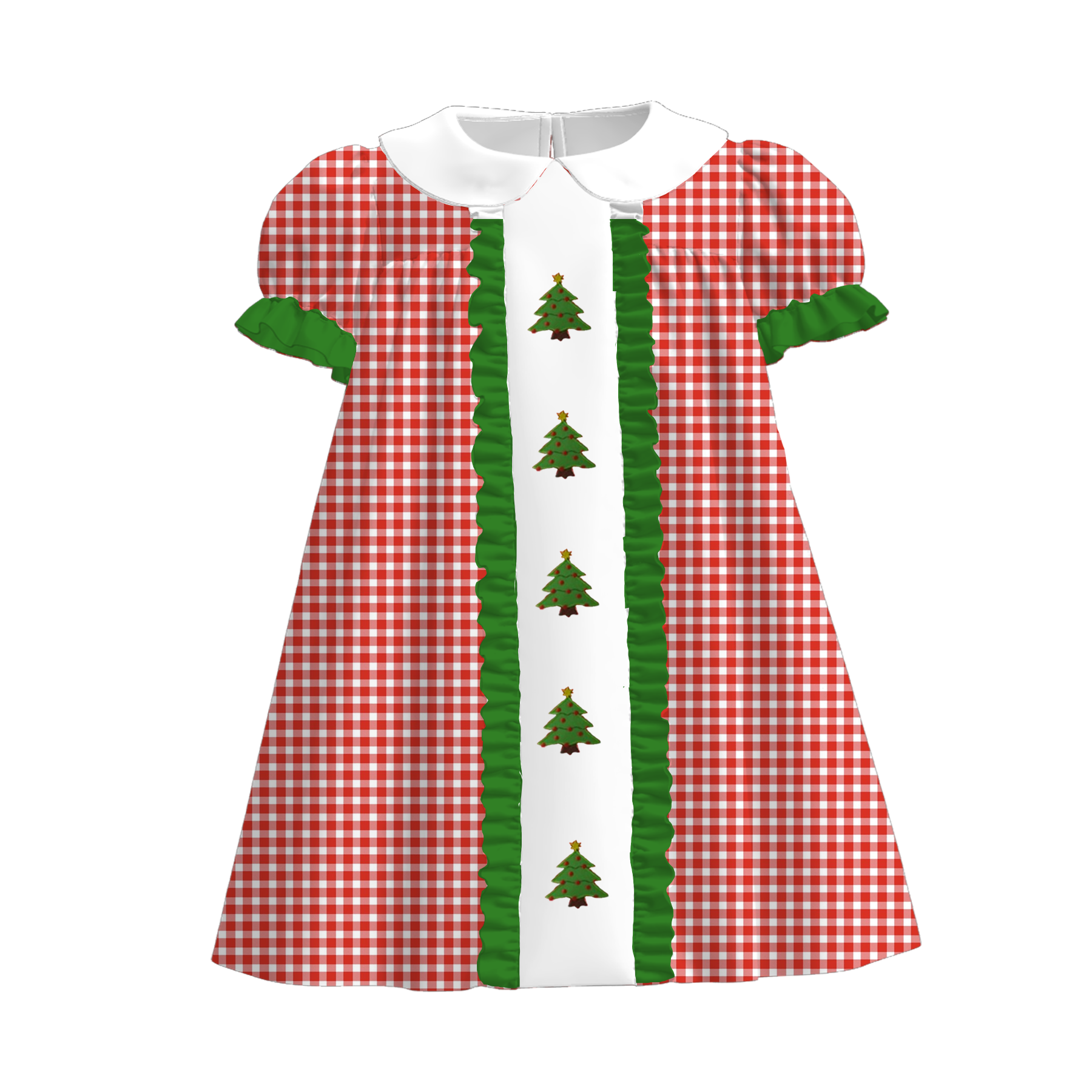 (Pre Order)Siblings Christmas Tree Embroidery Dress,Set&Romper