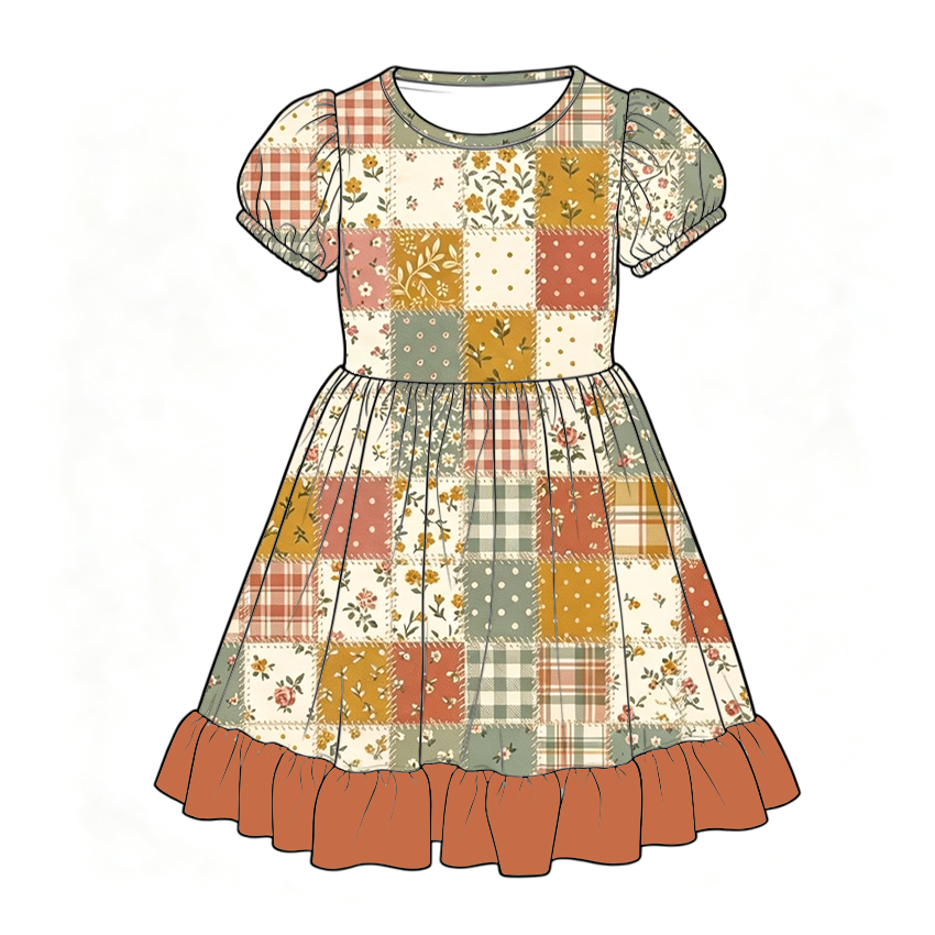 (Pre Order)Family Fall Floral Print Dress,Set&Romper