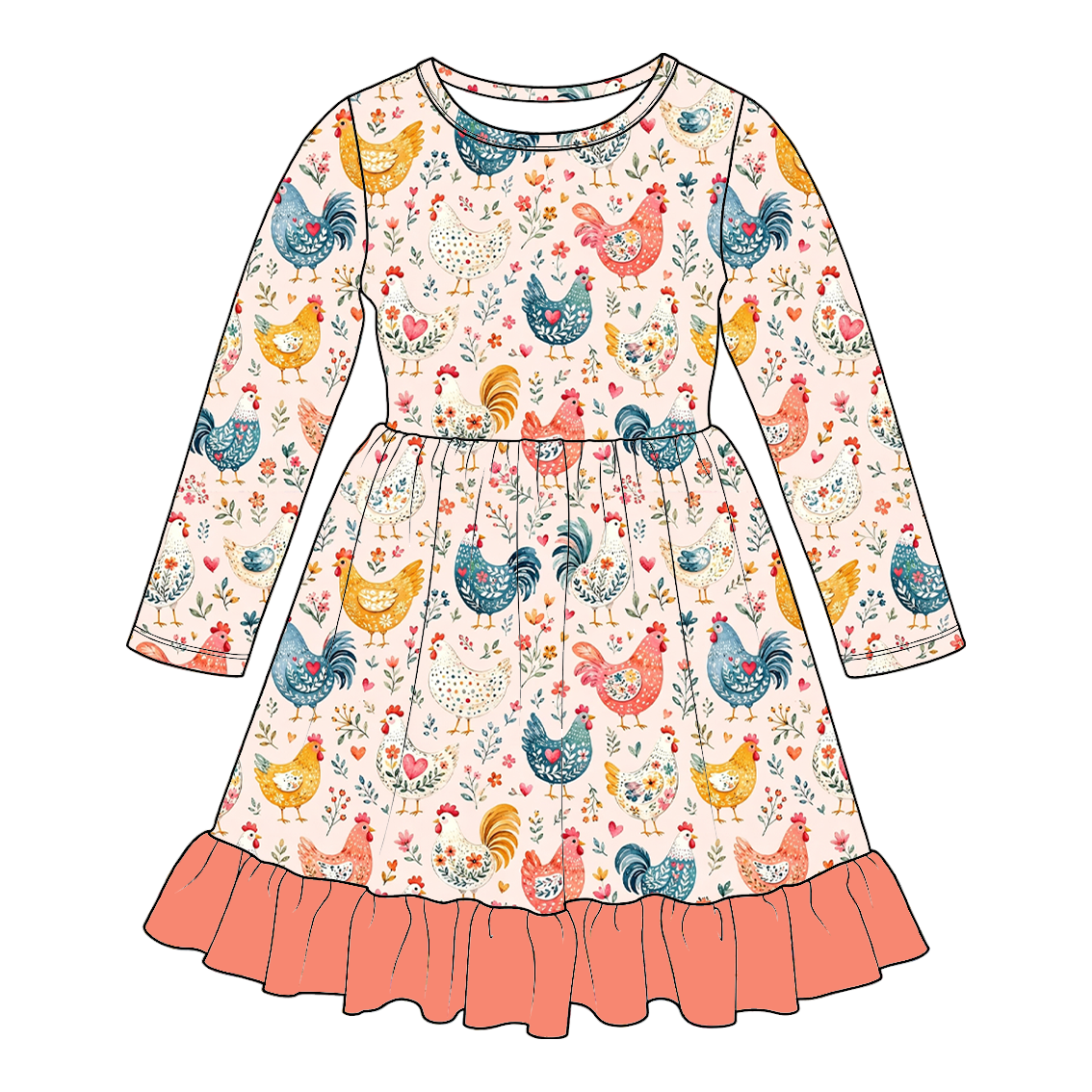 (Weekly Pre-Order)Sisters Fall Chick Print Dress,Set&Romper(Ends 9.20)
