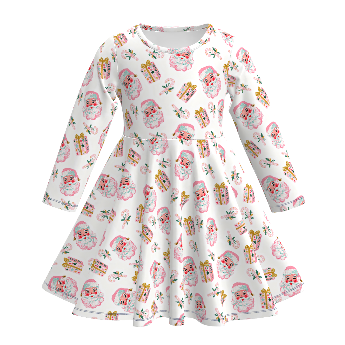 (Pre Order)Girls Christmas Print Dress