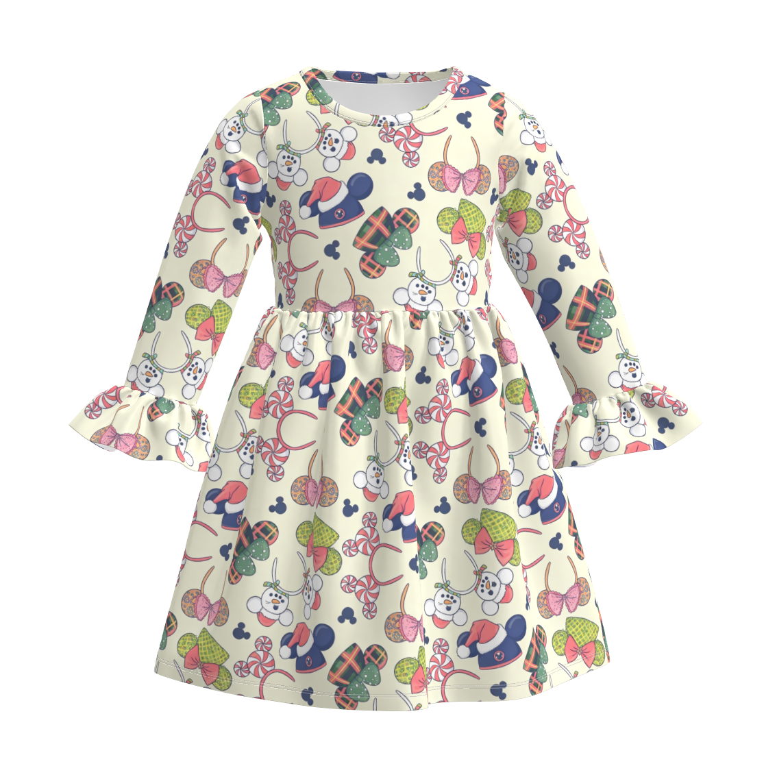 (Pre Order)Girls Christmas Print Dress