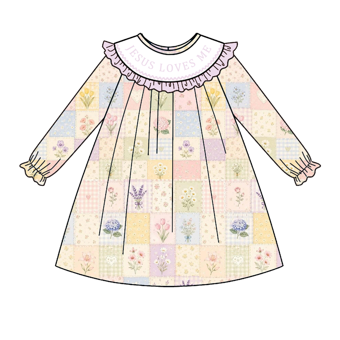 (Weekly Pre-Order)Sisters Spring&Summer JESUS LOVES ME Embroidery Smocked Dress,Set&Romper(Ends 10.28)