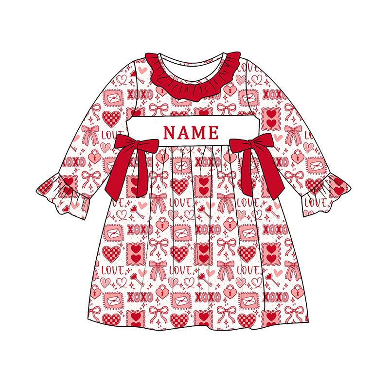 (Pre Order)Sisters Valentine's Day Embroidery Smocked Dress&Romper