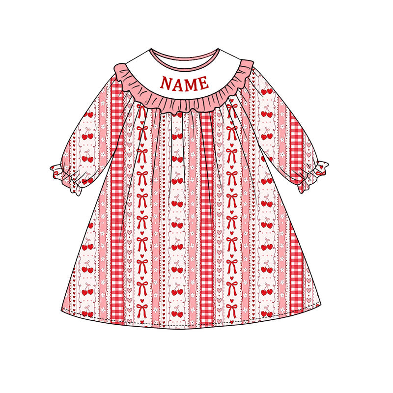 (Pre Order)Siblings Valentine's Day Embroidery Smocked Dress,Set&Romper