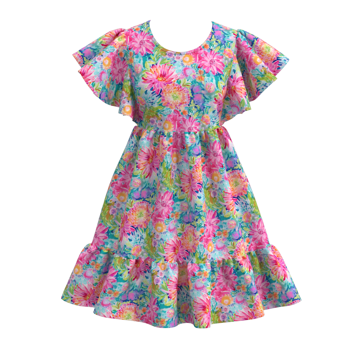 (Pre Order)Summer Floral Stripes Mommy and Me Dress