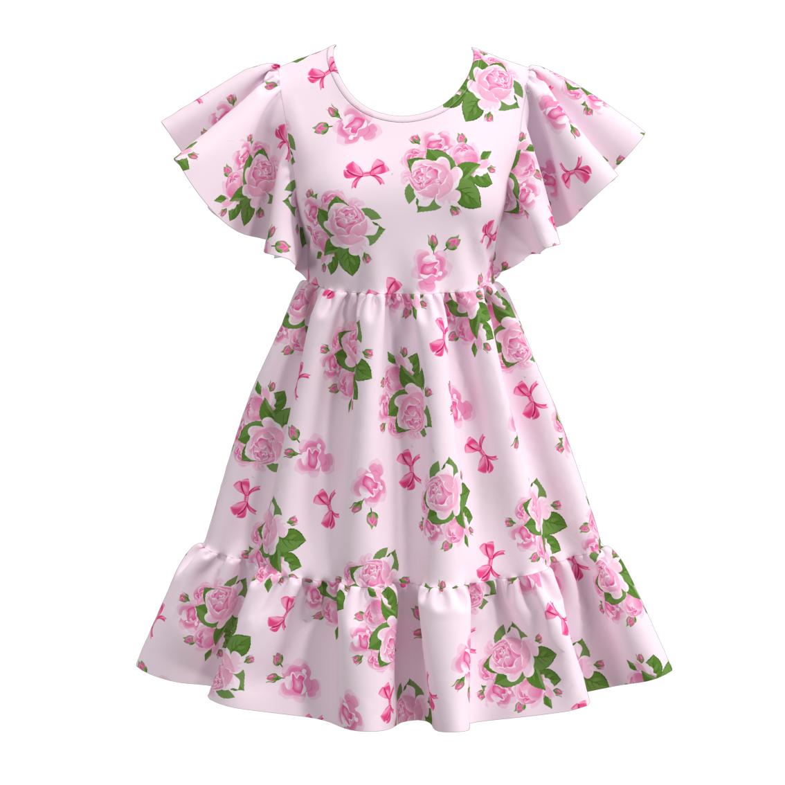 (Pre Order)Summer Floral Stripes Mommy and Me Dress