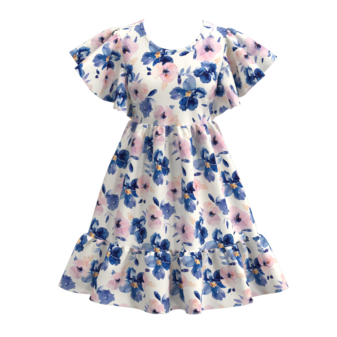 (Pre Order)Summer Flower Stripes Mommy and Me Dress