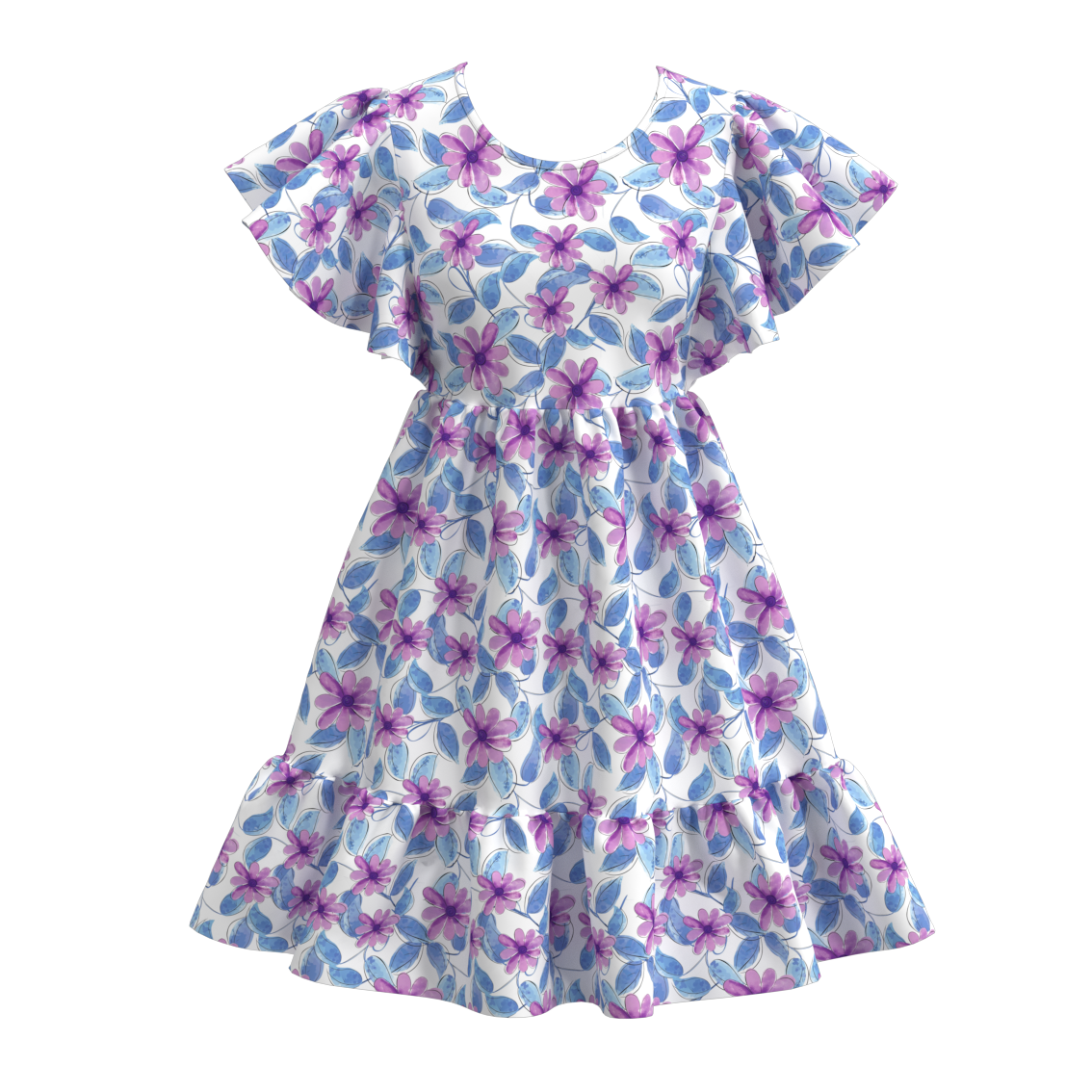 (Pre Order)Summer Flower Stripes Mommy and Me Dress