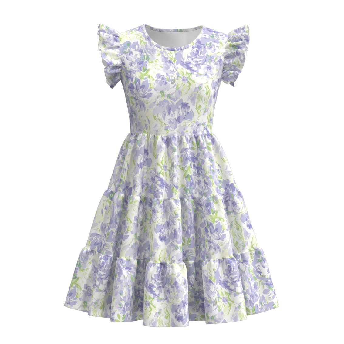 (Pre Order)Summer Flower Print Mommy and Me Ruffled Dress
