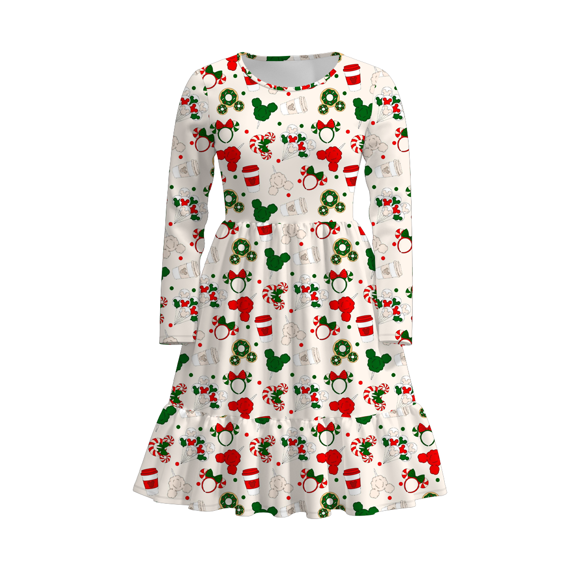 (Pre Order)Adults Christmas Cartoon Print Dress