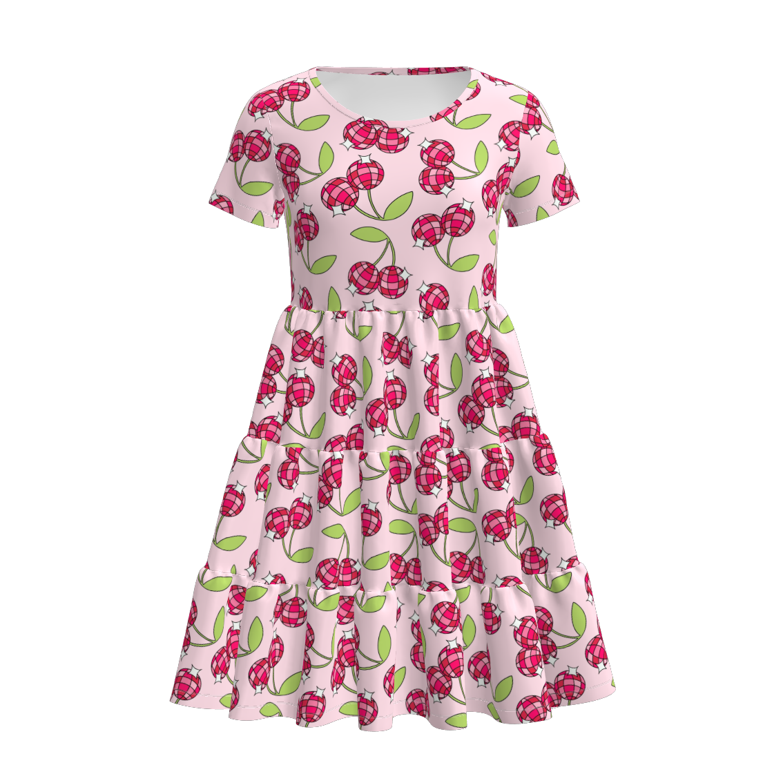 (Pre Order)Mommy and Me Spring & Summer Floral Cherry Print Dress