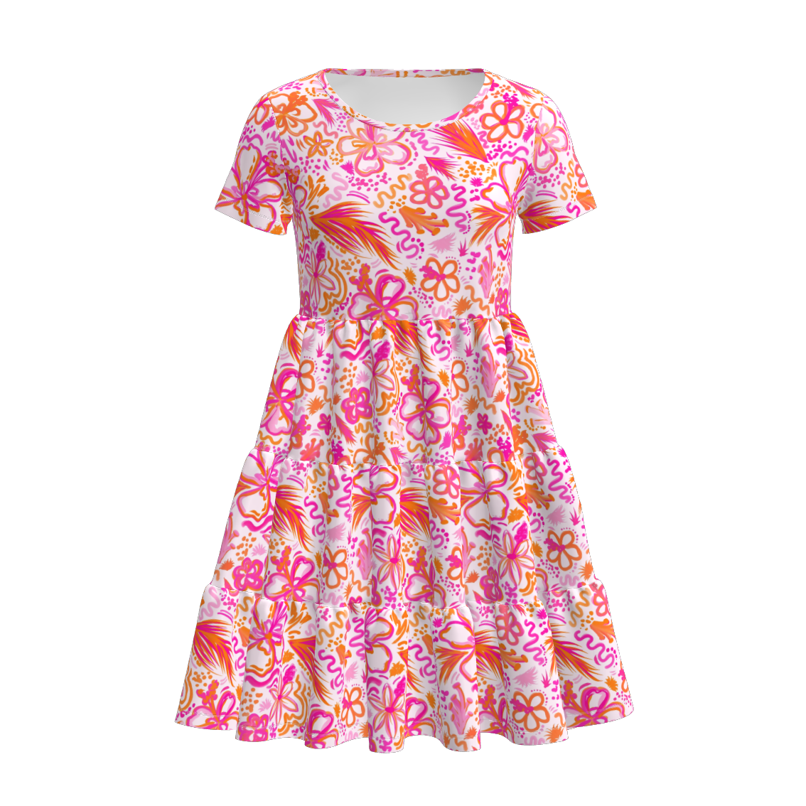 (Pre Order)Mommy and Me Spring & Summer Floral Print Dress