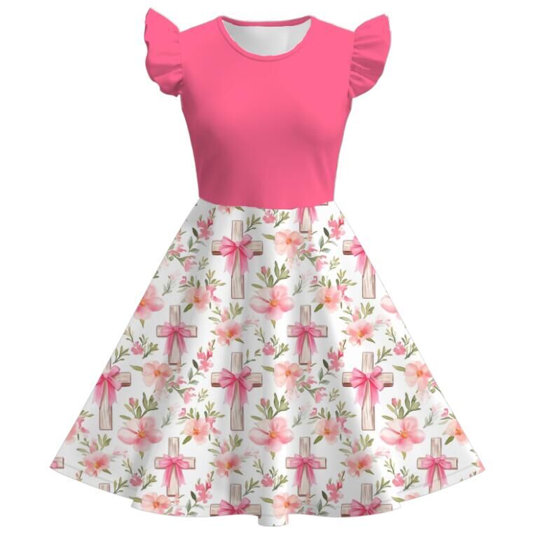 (Pre Order)Adults Spring and Summer Cross Print Dress