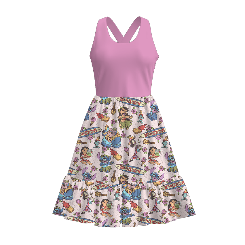 (Pre Order)Adults Spring and Summer Cartoon Print Dress