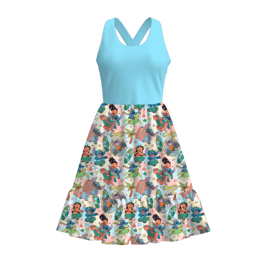 (Pre Order)Adults Spring and Summer Cartoon Print Dress