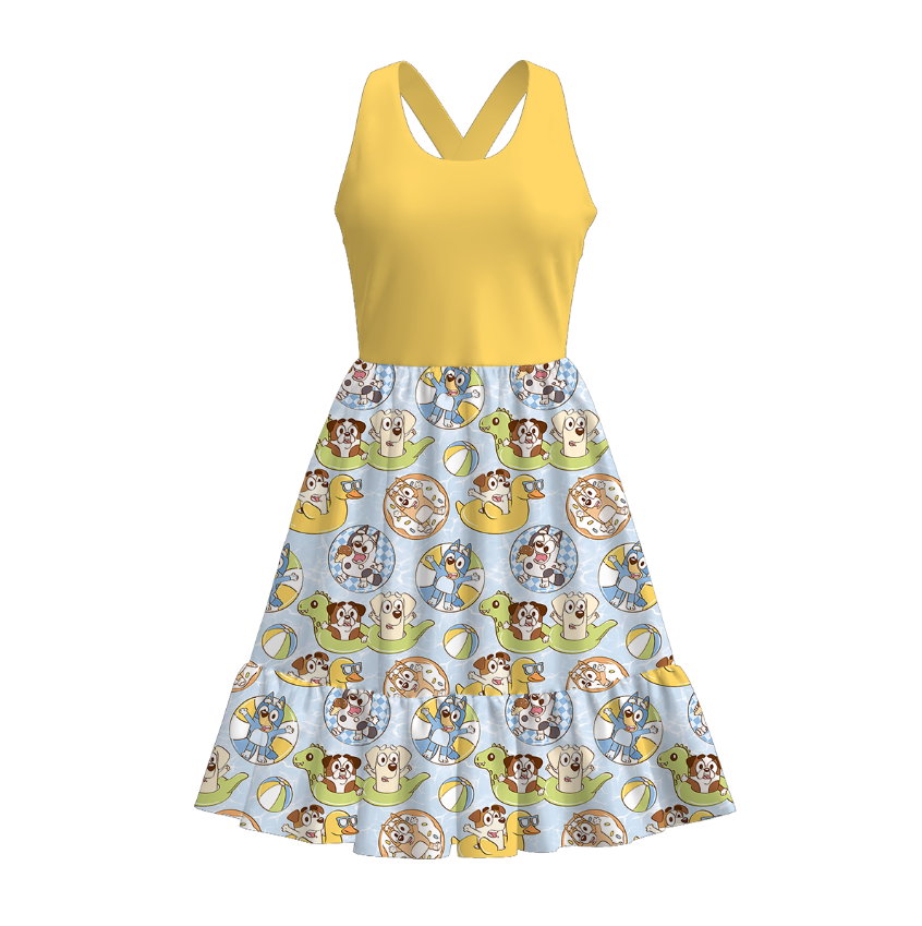 (Pre Order)Adults Spring and Summer Cartoon Print Dress