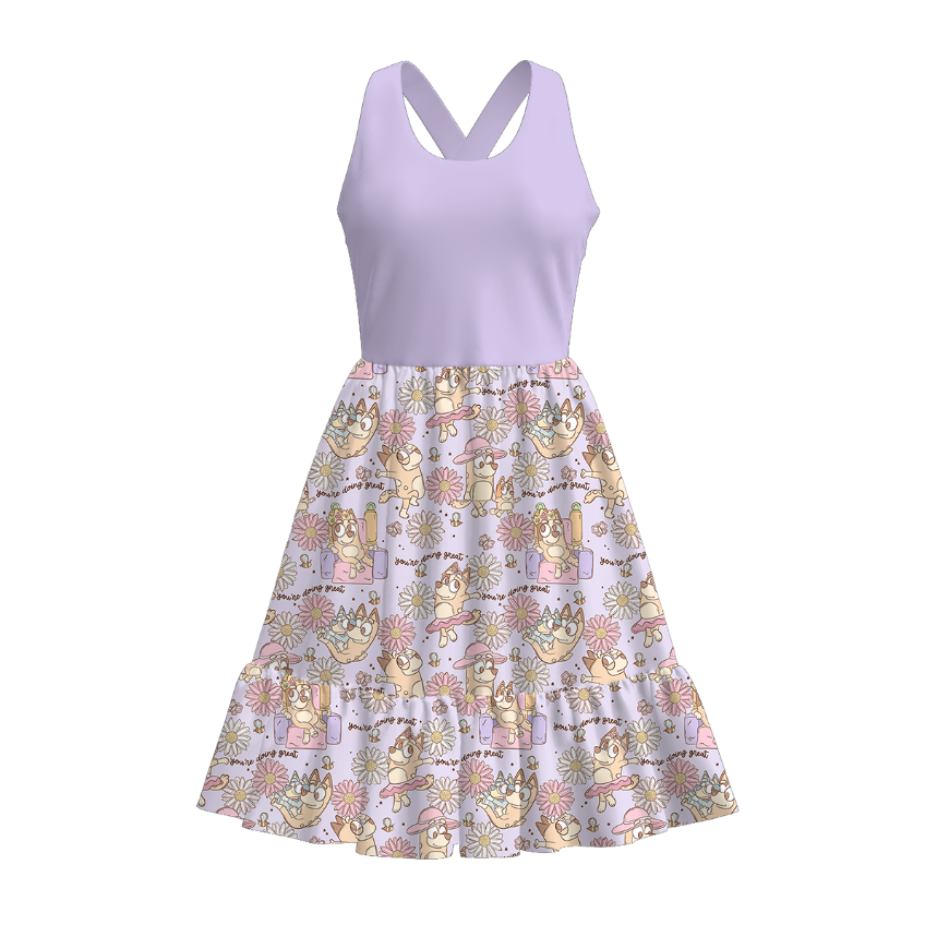 (Pre Order)Adults Spring and Summer Cartoon Print Dress