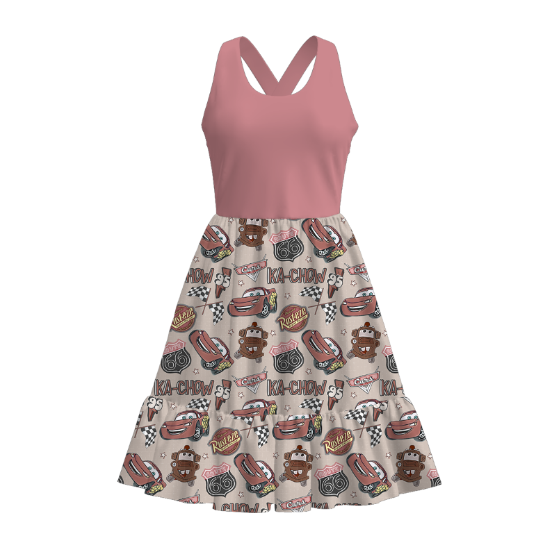 (Pre Order)Adults Spring and Summer Cartoon Print Dress