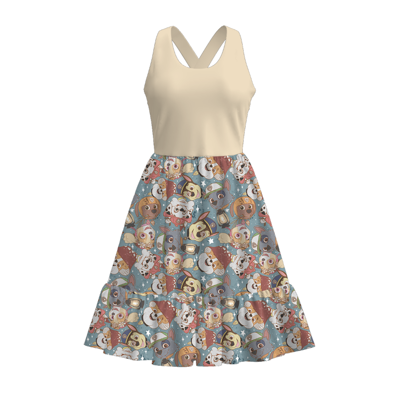 (Pre Order)Adults Spring and Summer Cartoon Print Dress