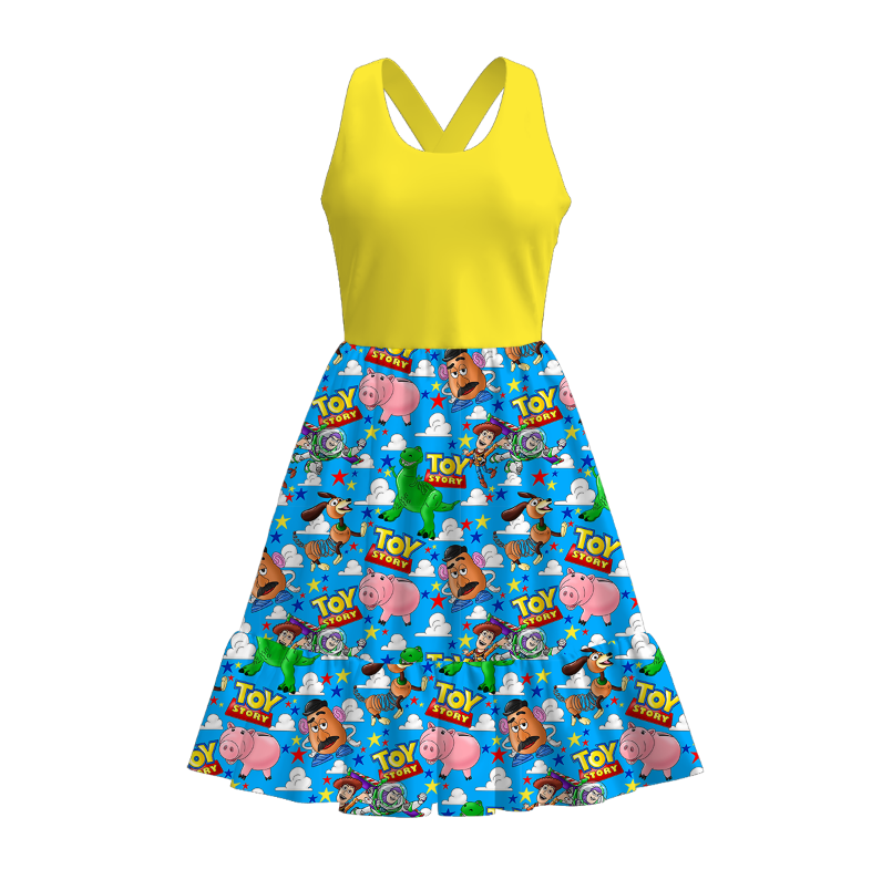 (Pre Order)Adults Spring and Summer Cartoon Print Dress