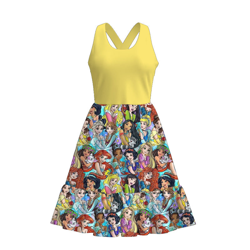 (Pre Order)Adults Spring and Summer Princes&Floral Print Dress